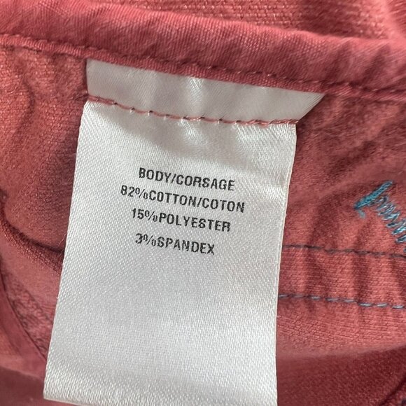 Think Tank Pink Blue Stitch Cotton Blend Lightweight Jacket Womens Medium - Picture 4 of 5